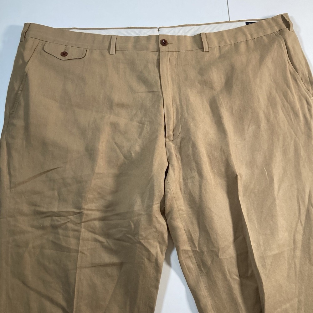 Vintage Polo Ralph Lauren Linen Silk Pants 48x24 Beige Trousers 90s (Tag 48B-32)